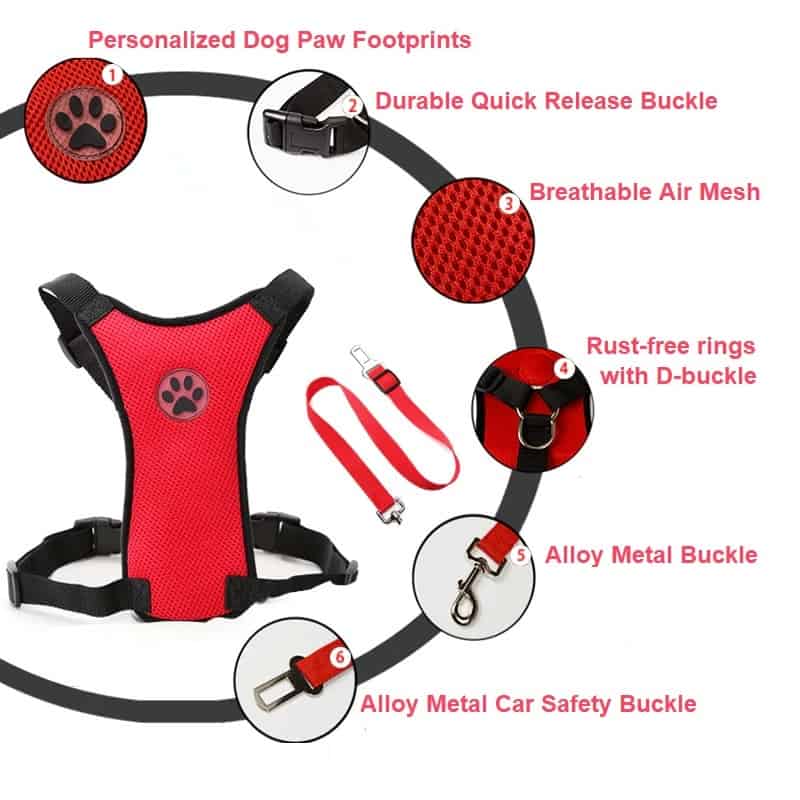 Dog Car Harness with Seat Belt